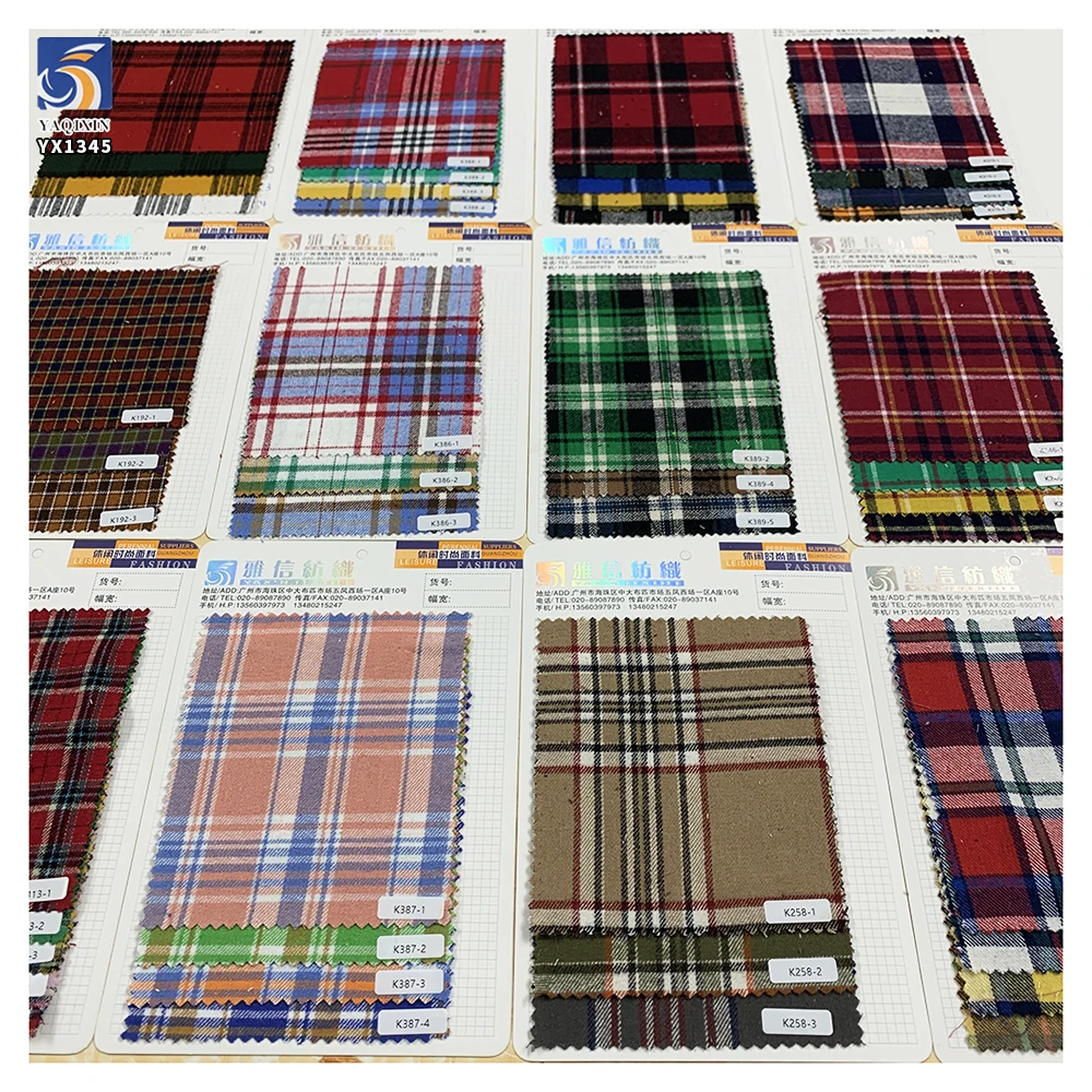 YX1345 Campus Style School Skirt Yarn Dyed Check Fabric Plaid Brushed Soft 100% Cotton Fabric for Clothing - 图片 3