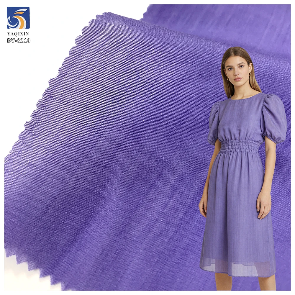 DV8210 Lightweight 50gsm Soft Skin-Friendly Breathable Blended Silk Chiffon Polyester Fabric for Summer Fashion Dress
