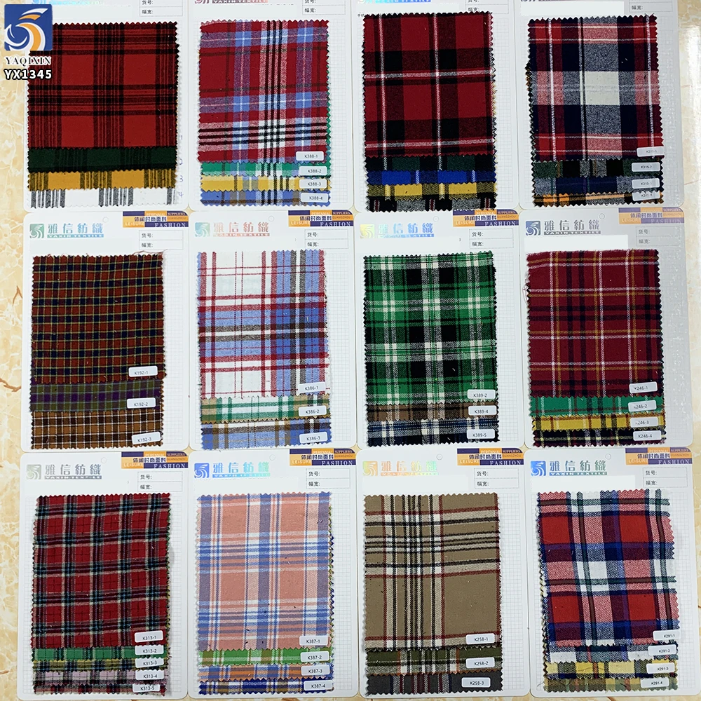 YX1345 Campus Style School Skirt Yarn Dyed Check Fabric Plaid Brushed Soft 100% Cotton Fabric for Clothing - 图片 6