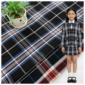 YX1379 Top Quality 200gsm 70% Polyester 30% Cotton Yarn Dyed Plaid Fabric Textile for School Uniform Fabric for African Market
