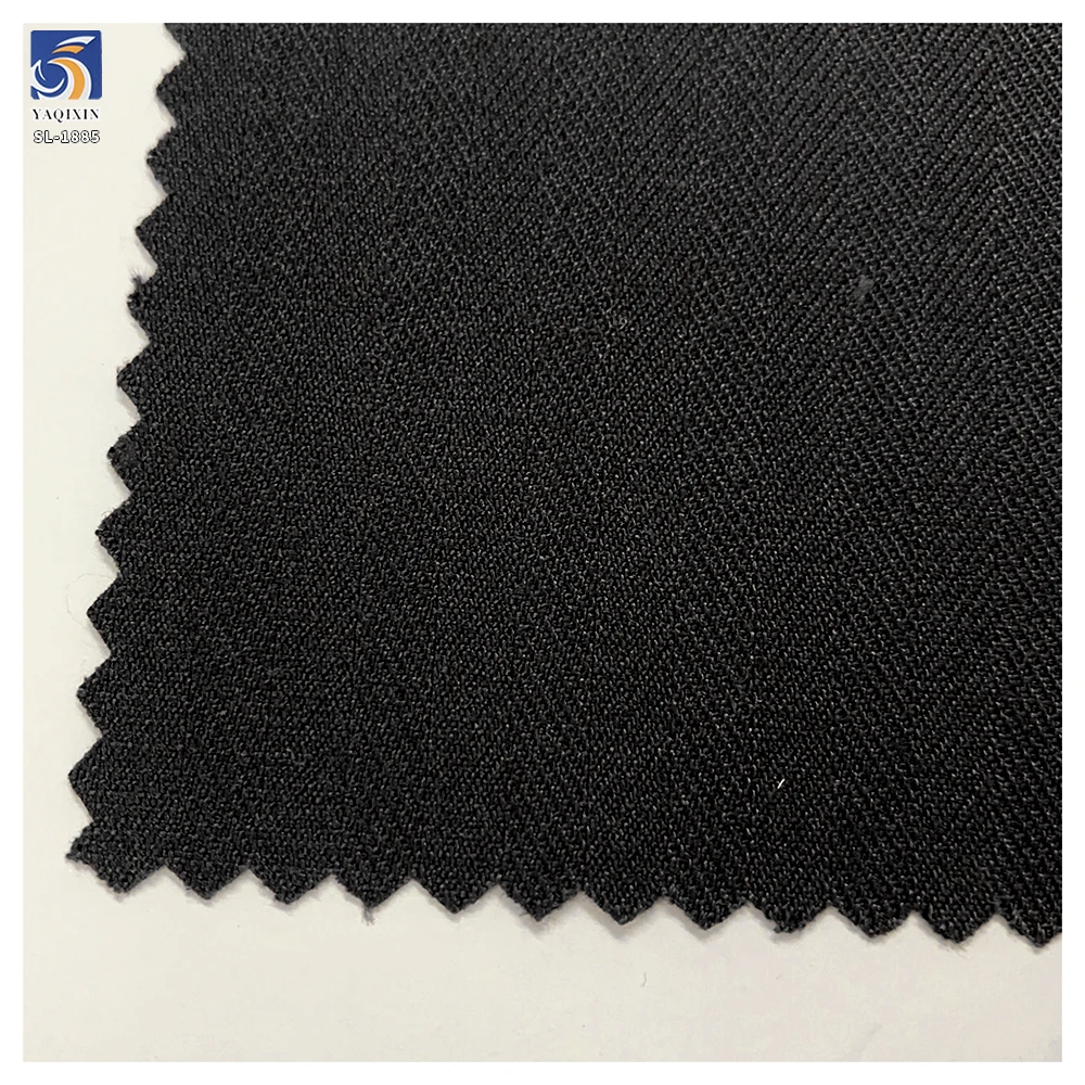 SL-1885 240gsm Black Premium Herringbone Poly Linen Stretch Suiting Fabric Comfort Fit for Men Business Suit OEM - 图片 6
