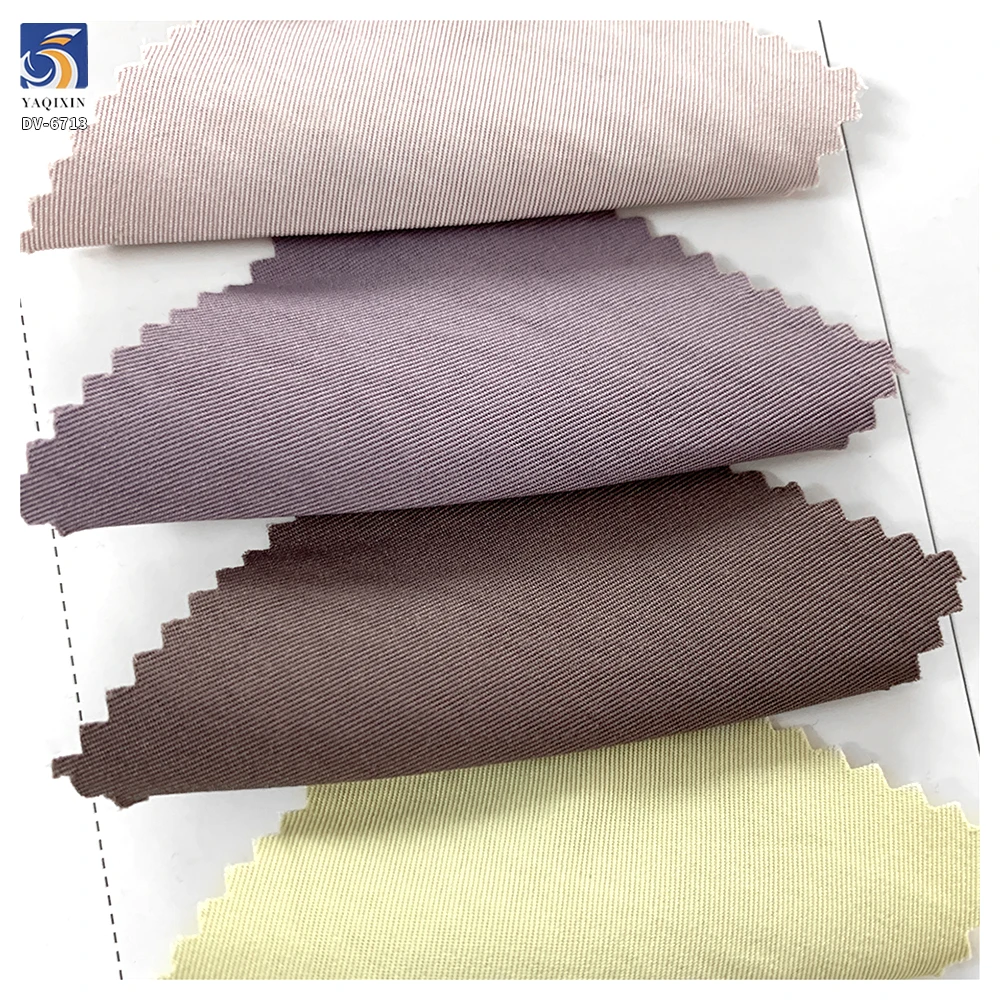DV-6713 Factory Direct Low MOQ 155g 100% Polyester Light Khaki Fine Twill Fabric 150cm for Ladies Casual Pants - 图片 5