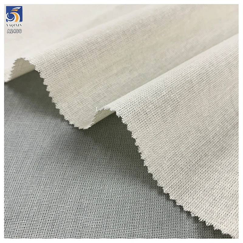 A2488 High Quality 20S 130gsm Washed Linen 100% Cotton Fabric Wholesale Price Cotton Linen Fabric for Casual Shirts Dress - 图片 5