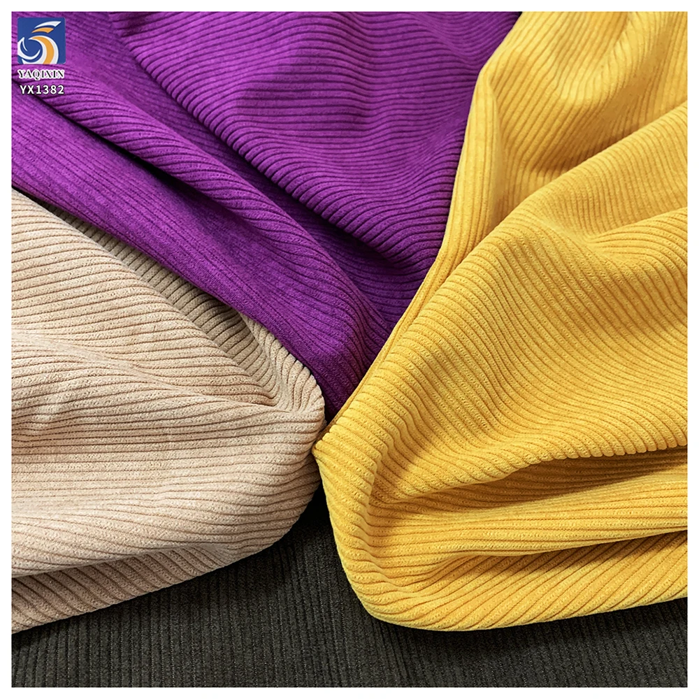 YX1382 145CM 190gsm Top Quality 8 Wale Polyester Corduroy Fabric for Orange Jackets Corduroy Fabric by the Yard - 图片 2