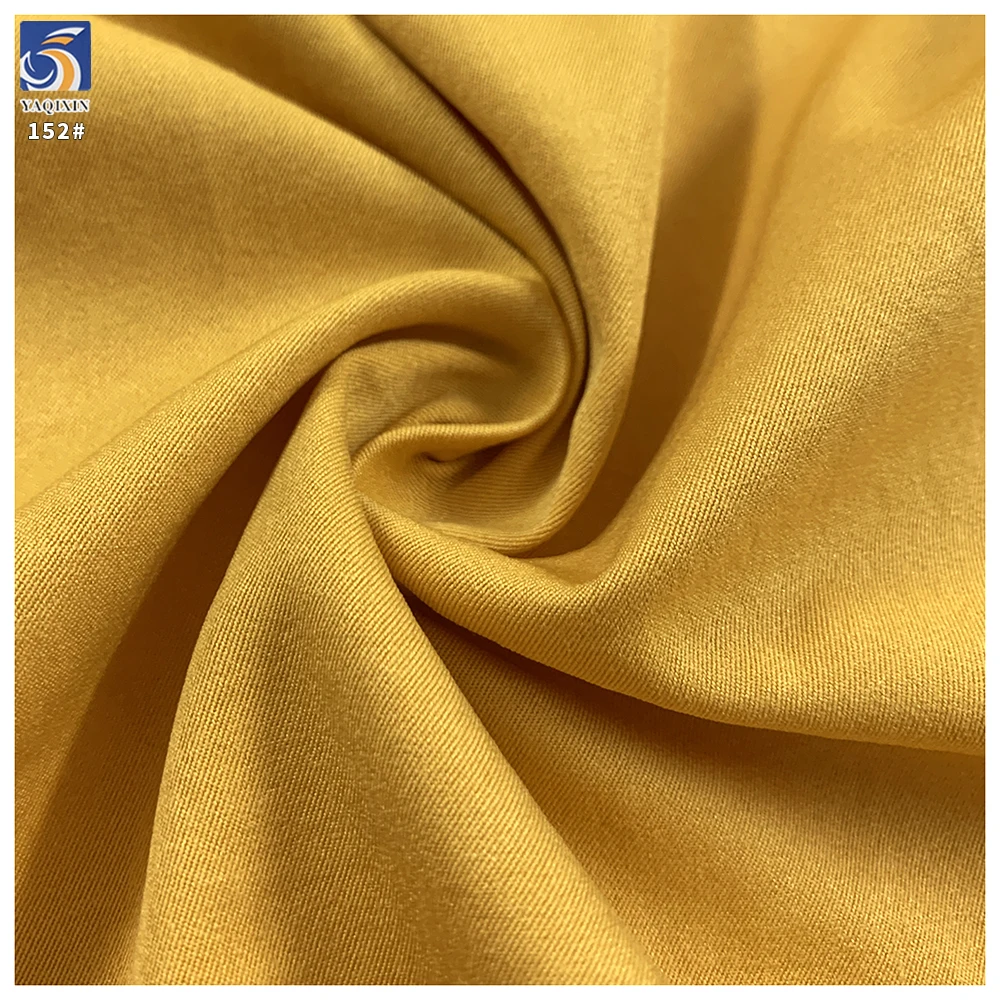 Y-152 Low MOQ 165g Cotton Like 100% Polyester Sand Washed Mustard Fine Mini Twill Fabric 150cm for Womens Apparel - 图片 3
