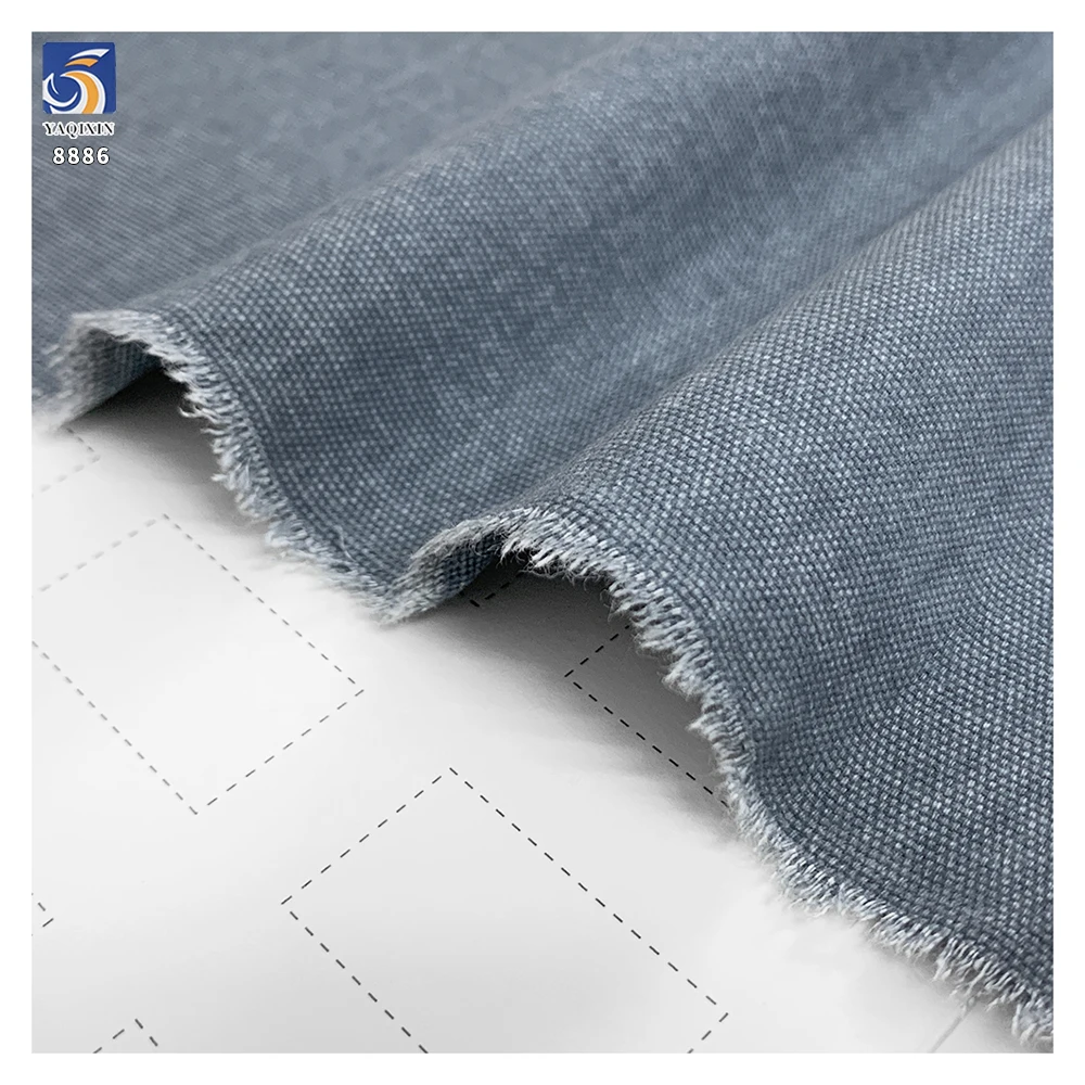 A8886 280g Newly Manufactured Woven Solid Color Washed Martin Canvas Fabric New 100 Cotton Canvas Shirt Clothing Fabrics - 图片 3