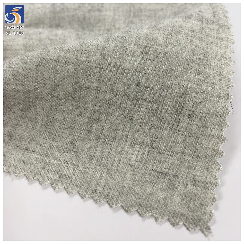 SL1319 280g Wholesale 65% Cotton 30% Polyester 5% Spandex Gray Brushed Stretch Suit Fabric Woman Suit Pant Stretch Fabric - 图片 3