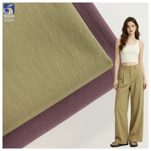 Y-235 110g Lightweight High Shrinkage Cavalry Twill Fabric 100% Polyester 2/1 Twill Fabric for Pants Casual Wear Wholesale
