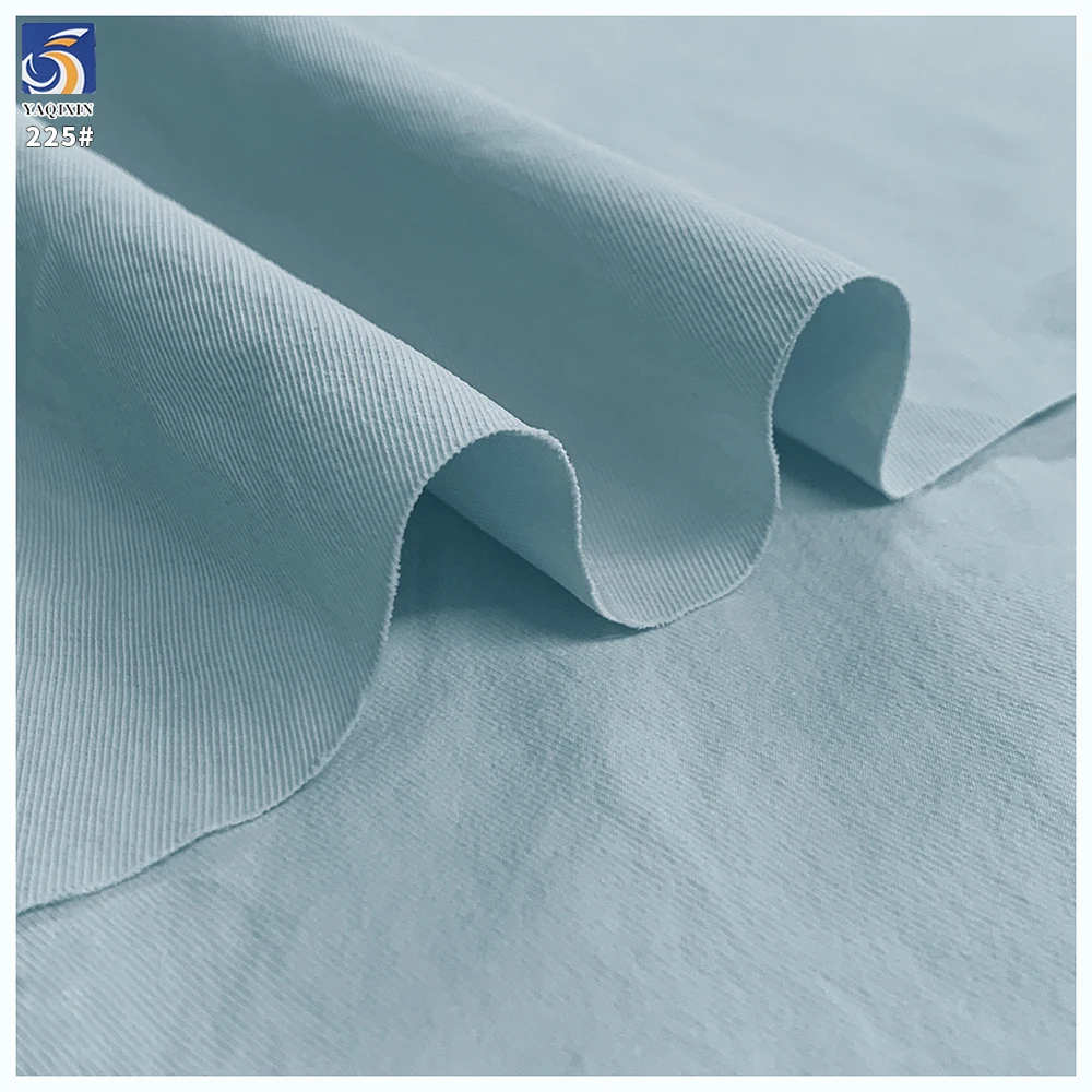 Y-225 New Spring Arrivals Custom 145g Light Grey Blue 100% Polyester Cavalry Fine Twill Fabric for Windbreaker Jacket - 图片 3