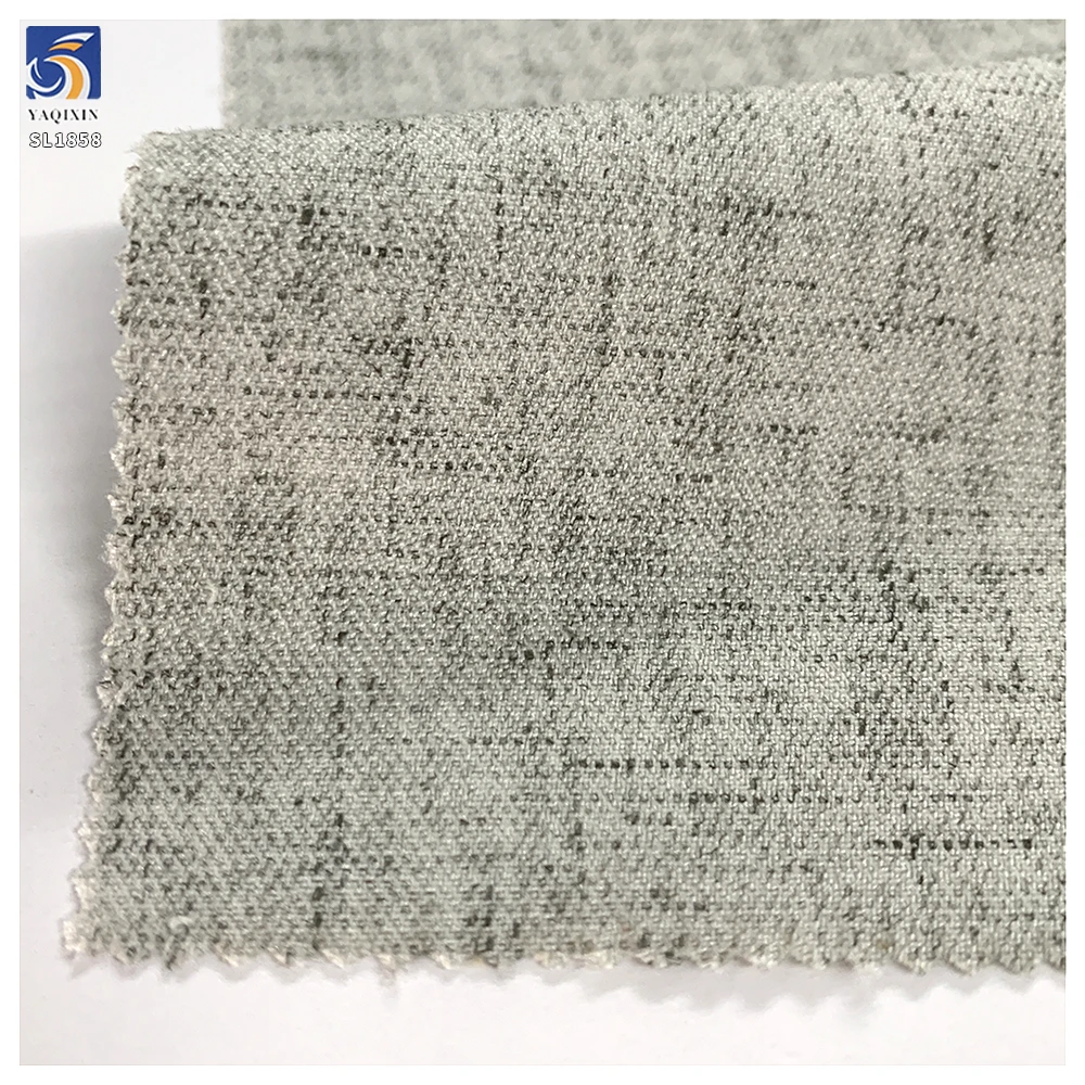 SL1858 240g Blend Material 87% Polyester 7% Linen 6% Spandex Gray Fashionable Stretch Slub Linen Fabric for Suiting - 图片 2