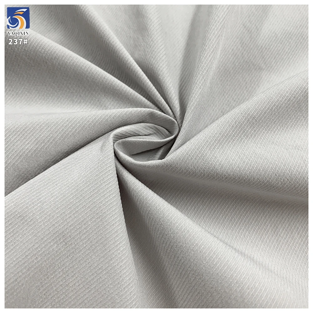Y-237 110g No Washing/Easy Care Light Grey Woven 100% Polyester Fine Twill Fabric 150cm for Pants Casual Trousers - 图片 2