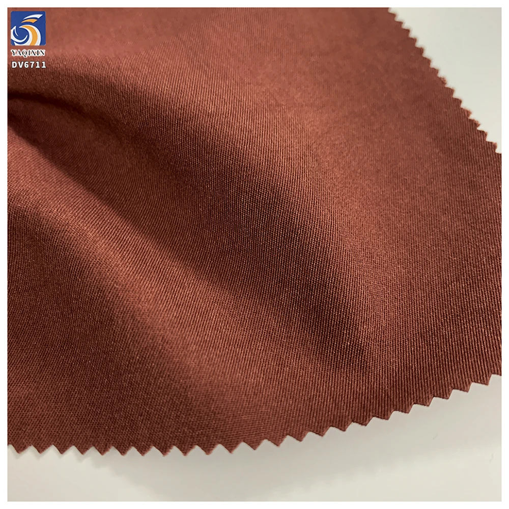 DV6711 Competitive Price 160gsm Breathable Sand-Washed 100% Polyester Dark Red Twill Fabric for Yamamoto Pant Shirts - 图片 4
