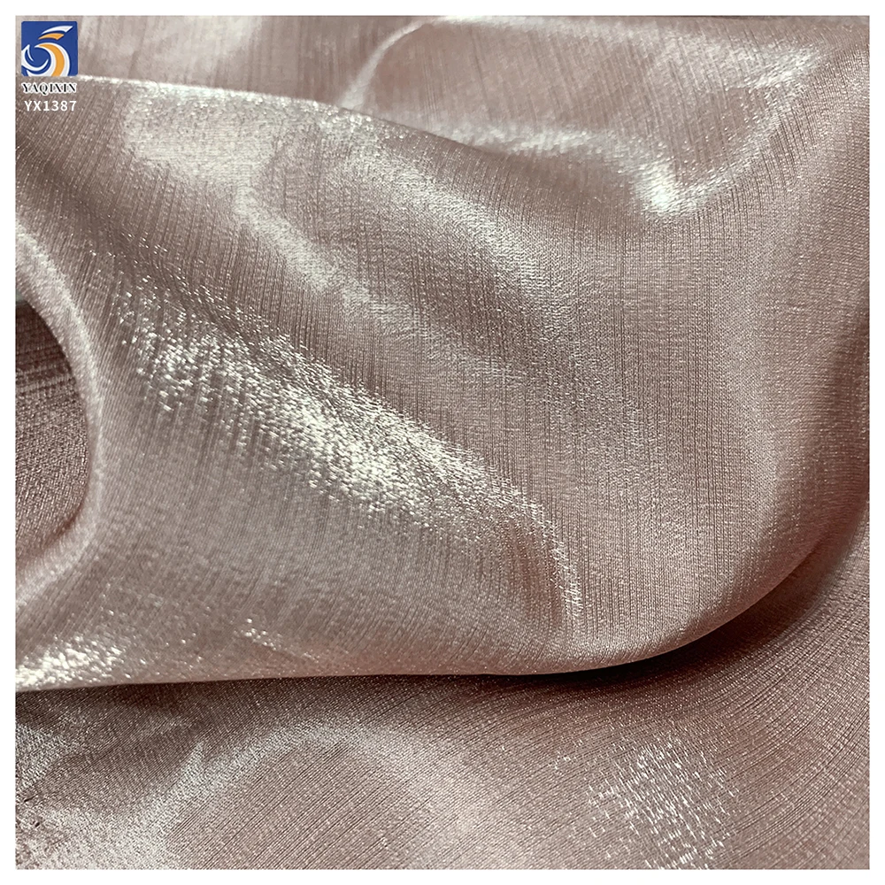 YX1387 China Top Quality Satin Fabric 130sgm Polyester Champagne Liquid Glossy Silk Satin Fabric by the Yard - 图片 6