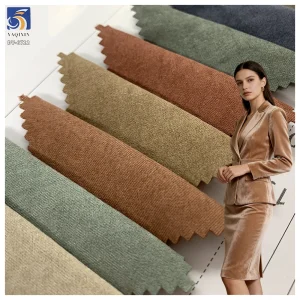DV-6712 160/210gsm Good Drape Wrinkle Resistant 90 Polyester 10 Nylon Acetate Velvet Brushed Fabric for Coat/Blazer/Suiting