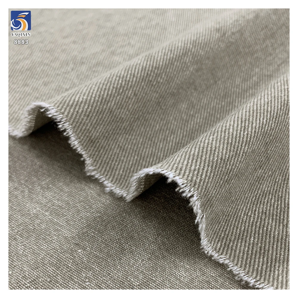 A8883 10*10 310g Factory-Made China Heavy Weight Washed Light Gray Twill Cotton Fabric for Jacket Shirt Garments - 图片 2
