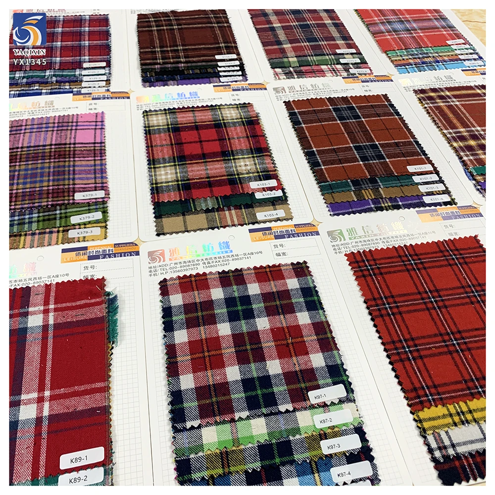 YX1345 Campus Style School Skirt Yarn Dyed Check Fabric Plaid Brushed Soft 100% Cotton Fabric for Clothing - 图片 4