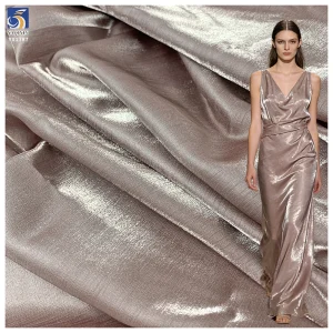 YX1387 China Top Quality Satin Fabric 130sgm Polyester Champagne Liquid Glossy Silk Satin Fabric by the Yard