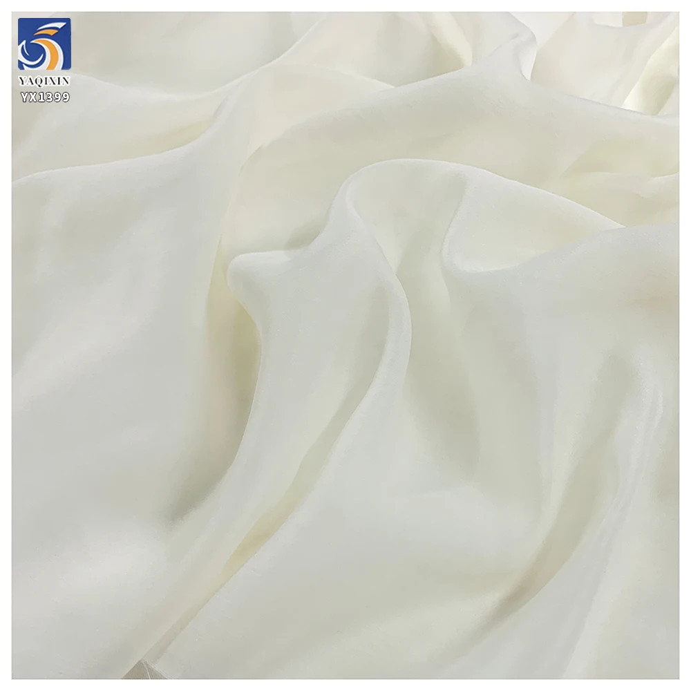 YX1399 60gsm Lightweight Beige Soft Touch Sheer Organza Fabric for Bridal Dress, Puff Sleeves and Women Fashion Apparel - 图片 2