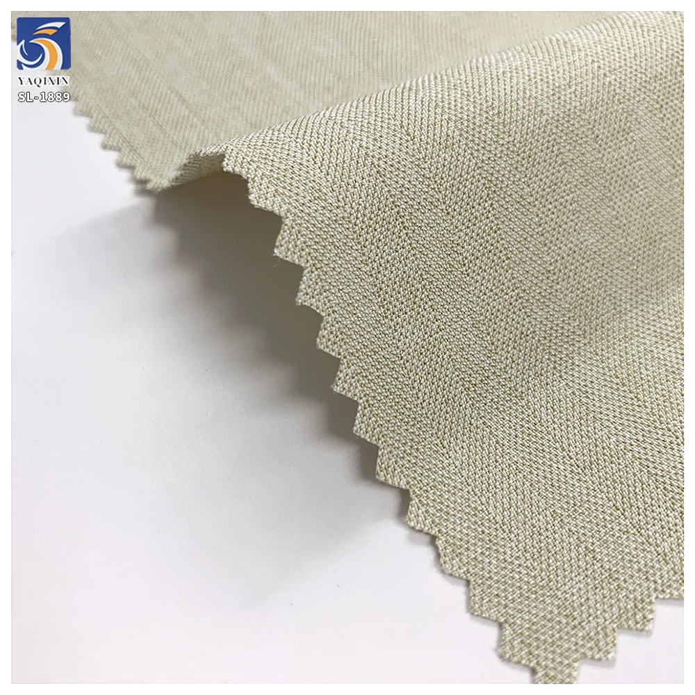 SL-1889 2026 Oatmeal Color 210gsm Khaki Mini Herringbone Poly Spandex Stretch Suit Fabric by the Meter - 图片 2