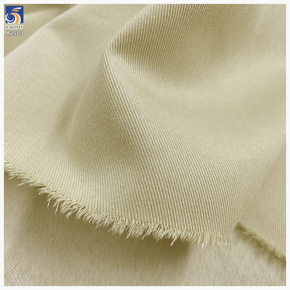 A2503 Wholesale 180gsm Wrinkle-Free Denim Look Fabric 150D Cotton Polyester Lyocell Blend 180cm Washed Trousers Textile - 图片 6