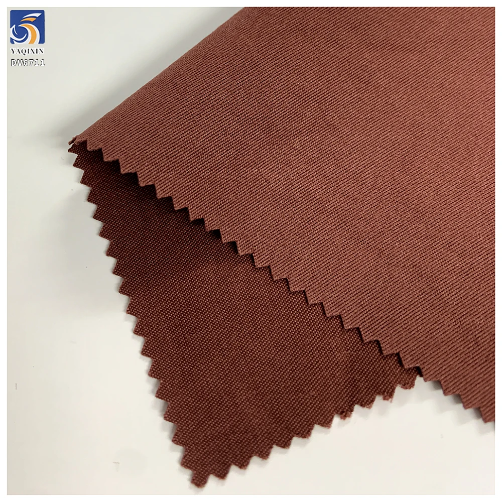 DV6711 Competitive Price 160gsm Breathable Sand-Washed 100% Polyester Dark Red Twill Fabric for Yamamoto Pant Shirts - 图片 6