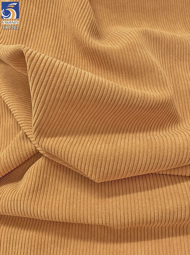 YX1382 145CM 190gsm Top Quality 8 Wale Polyester Corduroy Fabric for Orange Jackets Corduroy Fabric by the Yard - 图片 3