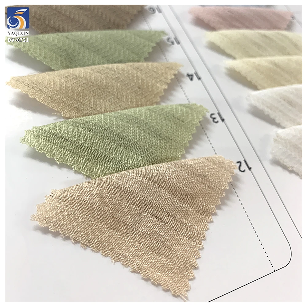 DV-6721 New Product 120g OEM Custom Textured Softness Linen Blend 80% Rayon Striped Jacquard Chiffon Fabric for Womenswear - 图片 6