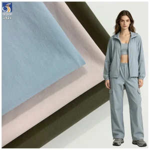Y-192 150g Lightweight Water Resistant 90% Nylon 10% Spandex Washed Crinkle Stretch Wrinkle Fabric 150cm for Shirt Spring