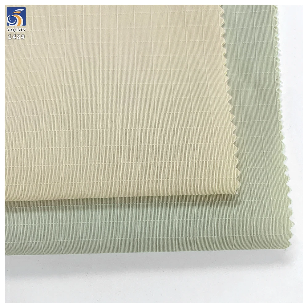 Y-148 135g OEM Factory Taslon 100% Nylon Water Resistant 0.5cm Grid Water-Repellent Fabric for Jacket Coat Apparel - 图片 2
