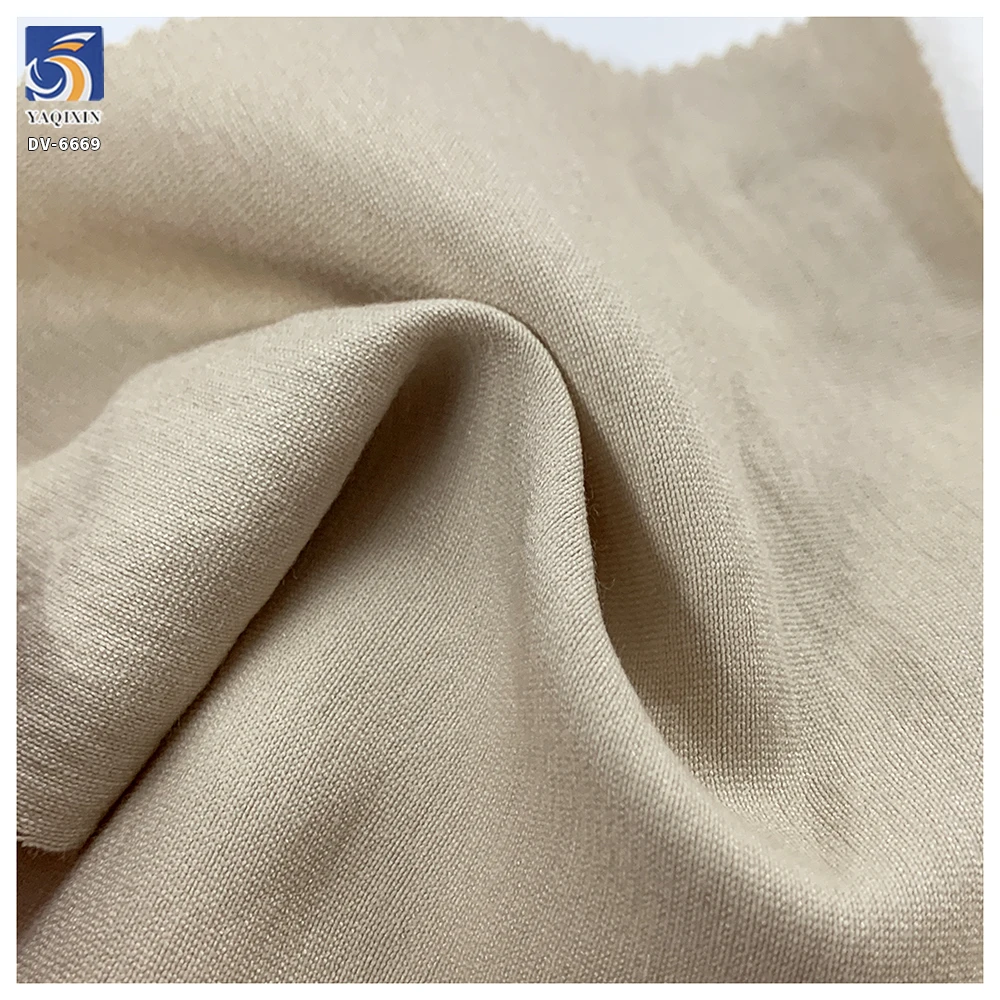 DV-6669 New Light Khaki Neutral Color 70% Rayon 30% Polyester Woven Blend Clothing Woman's Suiting Fabric From China - 图片 3