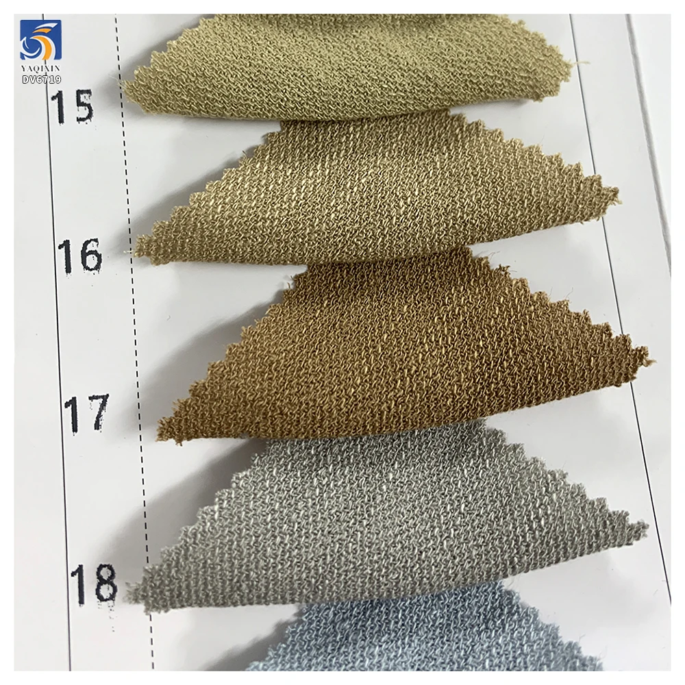 DV6719 Retro Woven Dyeing Design 150gsm 92 Rayon 8 Nylon Vest Suit Fabric for Women - 图片 6