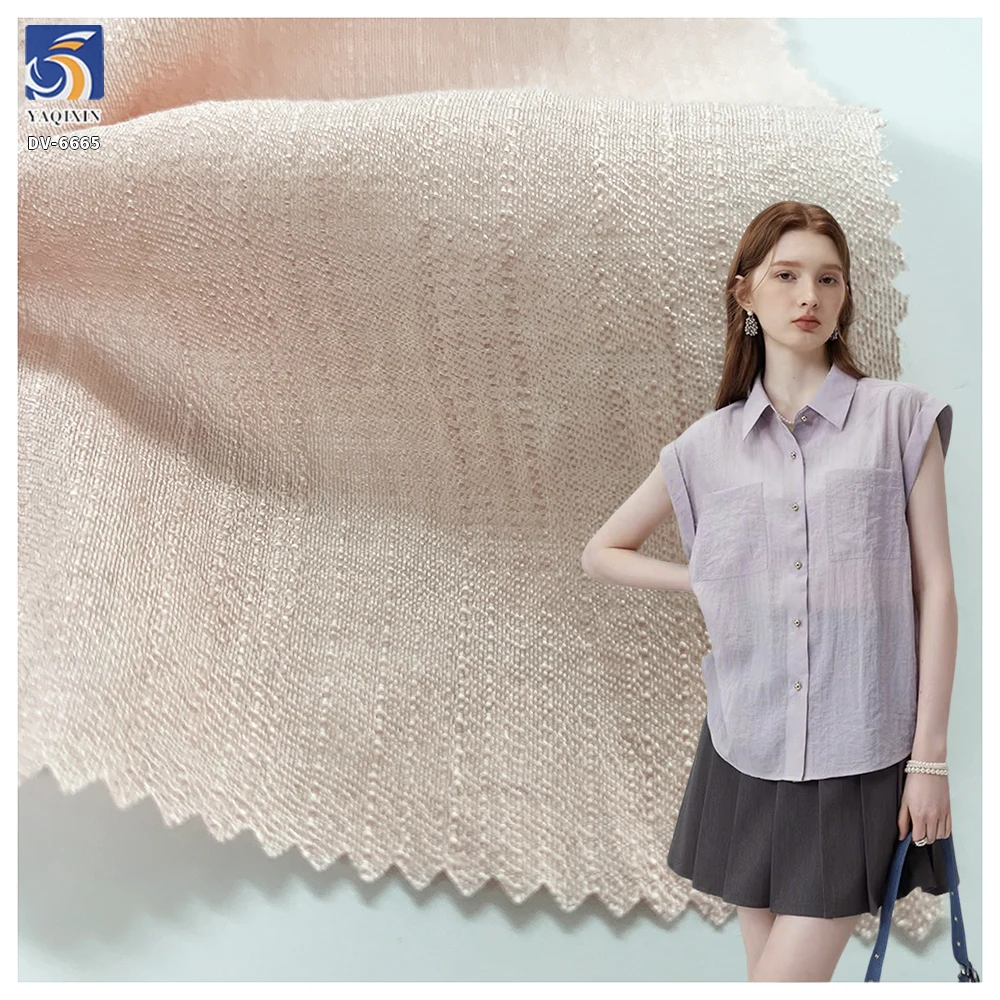 DV-6665 High Quality 100gsm 85 Rayon 15 Polyester Sustainable/Eco Friendly Women Summer Dress Blouse Fabric OEM Chiffon