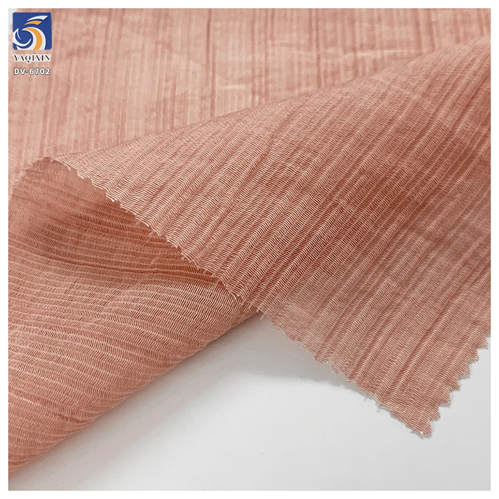 DV-6702 OEM Custom 100gsm Peach Pink Thickened 80 Ten-cel 20 Nylon Blend Striped Fabric for Fashion Clothing - 图片 4
