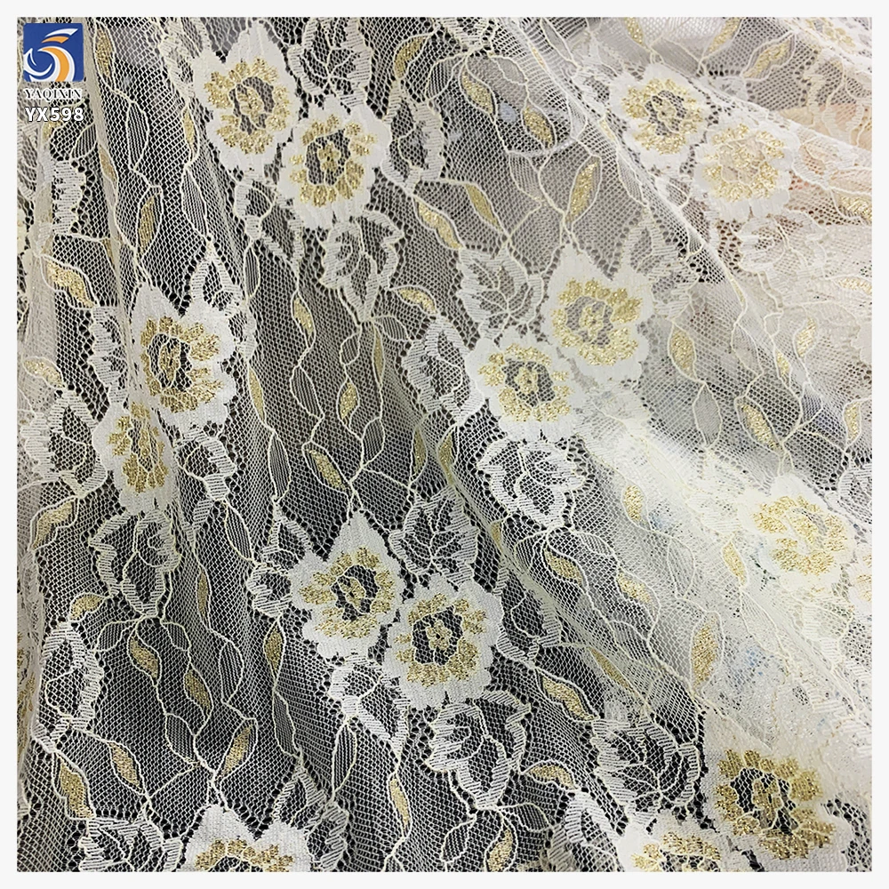 YX598 China Factory Cheap Lace Fabric Multicolor Peony Flowers Knitting Chantilly Lace Fabric for Children's Garments - 图片 3
