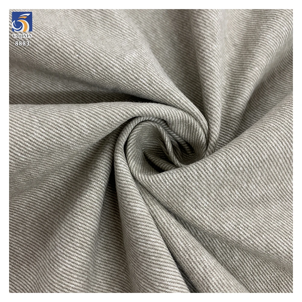 A8883 10*10 310g Factory-Made China Heavy Weight Washed Light Gray Twill Cotton Fabric for Jacket Shirt Garments - 图片 3