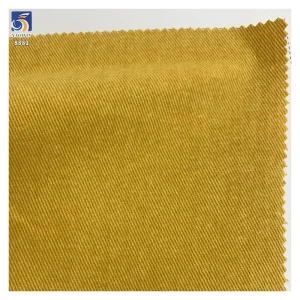 A8881 16*12 280g Top Quality Cotton Twill Fabrics for Shirts Woven Washed Earthy Yellow 100% Cotton Twill Clothing Fabric