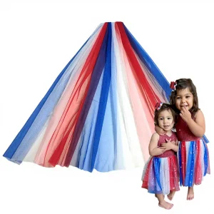 YX2124 New Elegant Two Colour Changing Rainbow Transparent Nylon Polyester Mesh Net Fabric Tulle