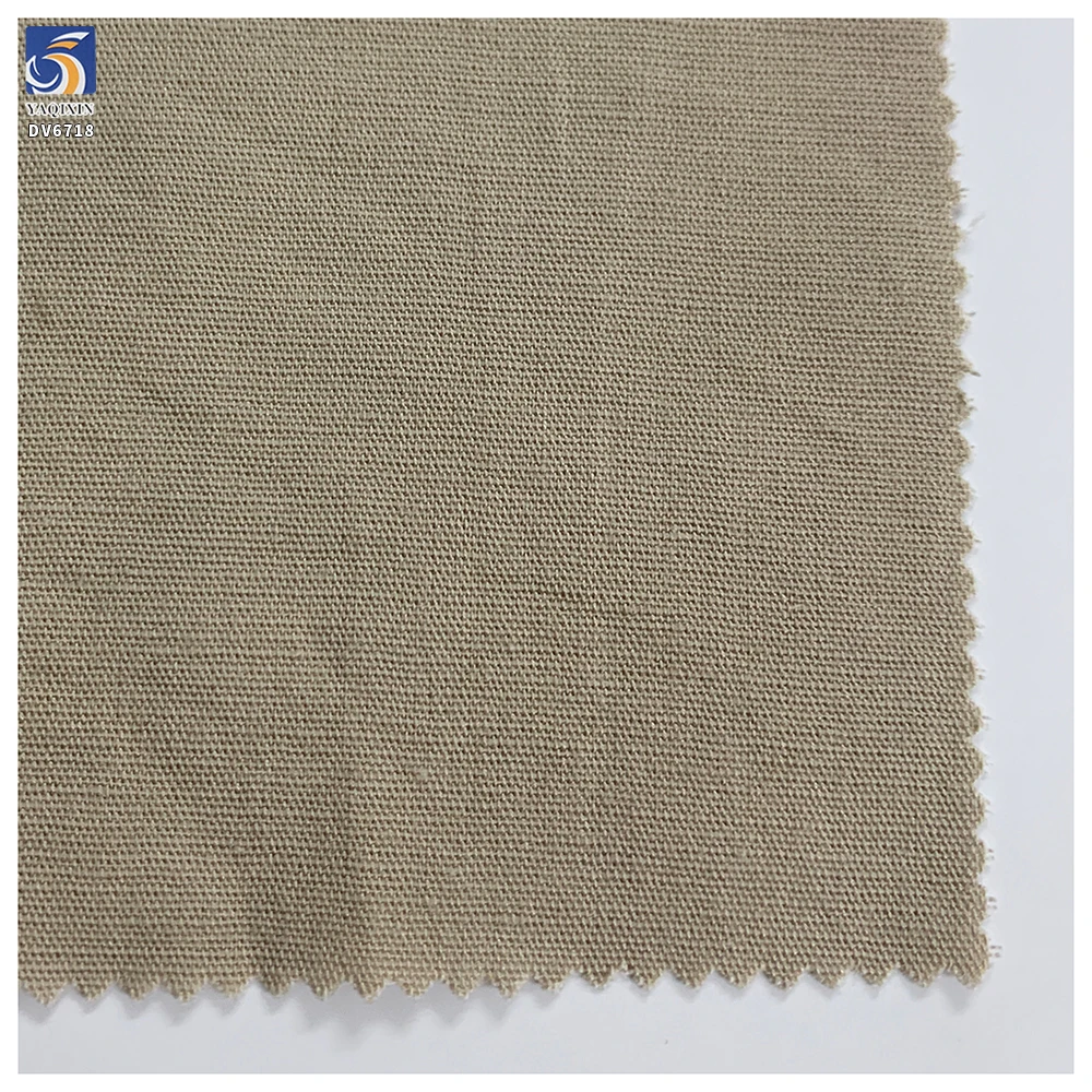 DV6718 Khaki 130gsm 15 Nylon 48 Rayon 37 Cotton Soft Blend Fabric Popular Cotton Fabrics for Spring and Summer Clothing - 图片 4