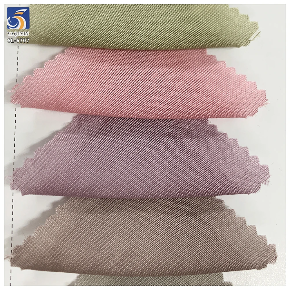 SL-6707 75gsm Soft Rayon Ten-cel Nylon Blend Crepe Fabric Plain Lightweight Breathable for Spring Summer Dress Blouse - 图片 5