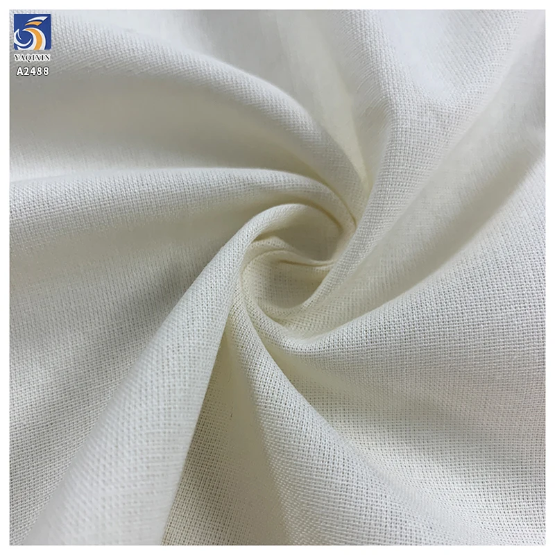 A2488 High Quality 20S 130gsm Washed Linen 100% Cotton Fabric Wholesale Price Cotton Linen Fabric for Casual Shirts Dress - 图片 4