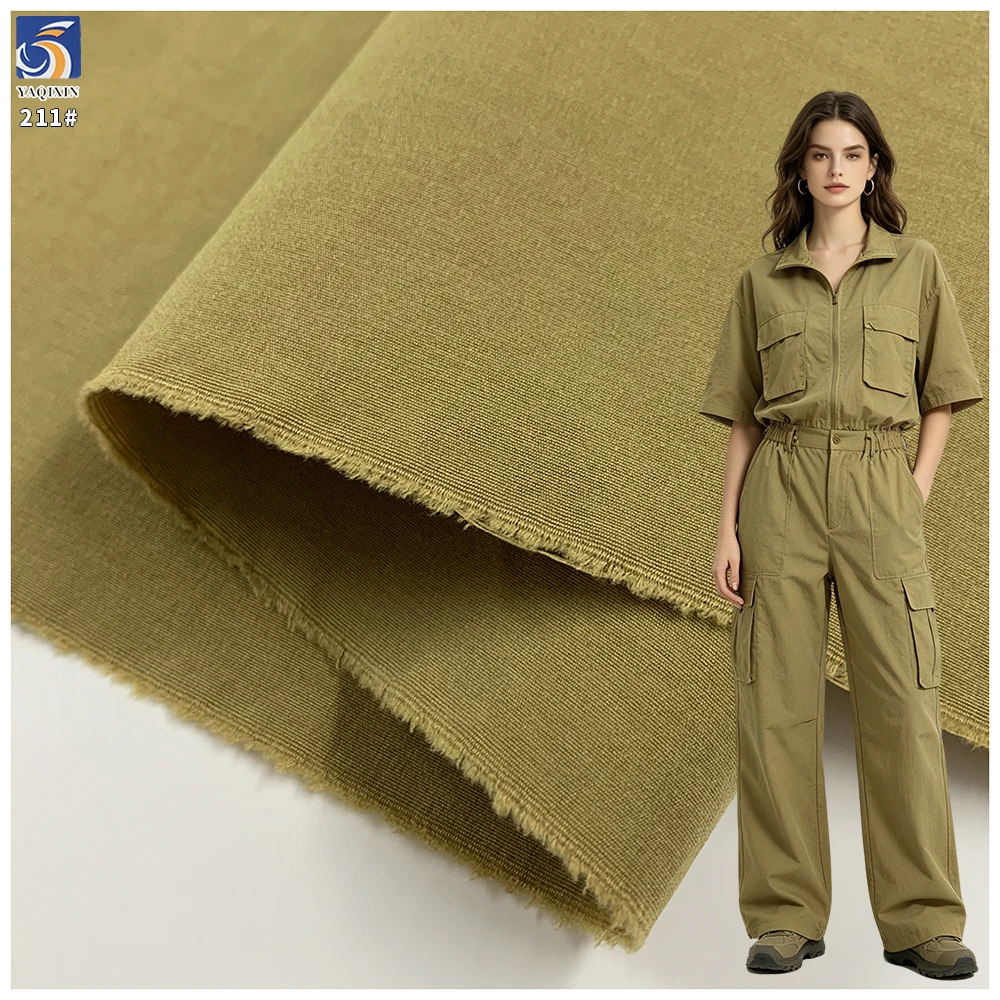 Y-211 High Quality 150g 1 Meter MOQ 100 Polyester Silky Cotton Feel Water Repellent Fabric 160cm for Jacket Trench Coat Pant