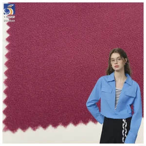 DV-6689 105gsm Wine Red Soft Silky Smooth Feel Skin-Friendly Material Fabric 45/55 Rayon Poly Blend Women's Dress Fabric