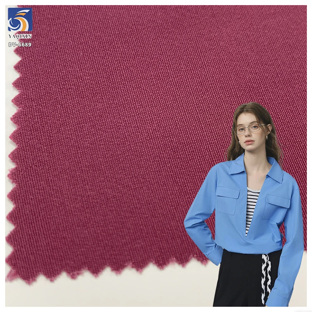 DV-6689 105gsm Wine Red Soft Silky Smooth Feel Skin-Friendly Material Fabric 45/55 Rayon Poly Blend Women's Dress Fabric
