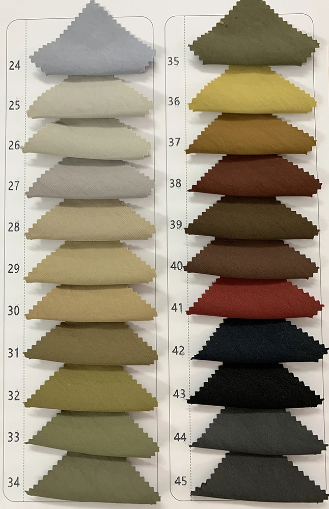 DV-6713 Factory Direct Low MOQ 155g 100% Polyester Light Khaki Fine Twill Fabric 150cm for Ladies Casual Pants - 图片 6