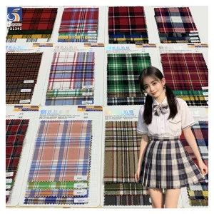 YX1345 Campus Style School Skirt Yarn Dyed Check Fabric Plaid Brushed Soft 100% Cotton Fabric for Clothing