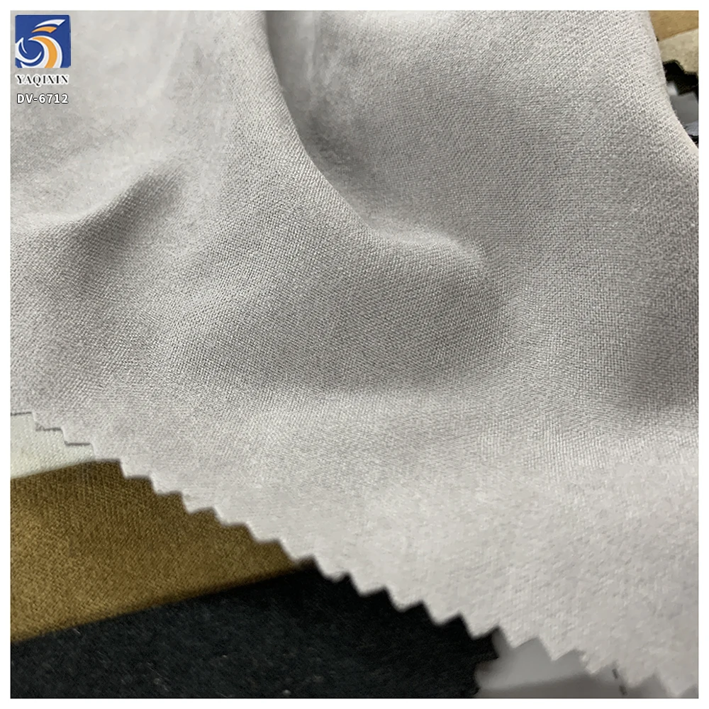 DV-6712 160/210gsm Good Drape Wrinkle Resistant 90 Polyester 10 Nylon Acetate Velvet Brushed Fabric for Coat/Blazer/Suiting - 图片 4