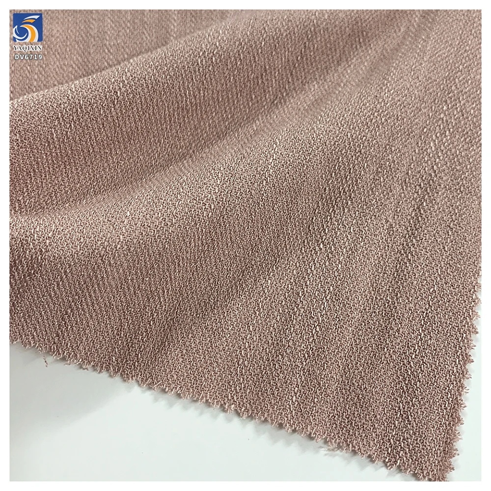 DV6719 Retro Woven Dyeing Design 150gsm 92 Rayon 8 Nylon Vest Suit Fabric for Women - 图片 5