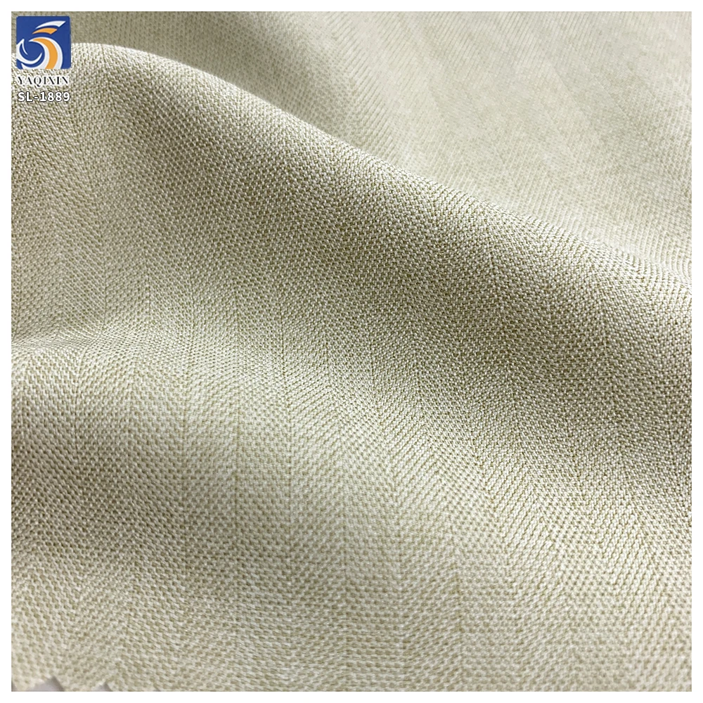 SL-1889 2026 Oatmeal Color 210gsm Khaki Mini Herringbone Poly Spandex Stretch Suit Fabric by the Meter - 图片 3
