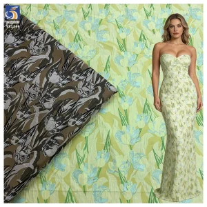 YX1349 High Quality Chinese Floral Brocade Fabric for Dress Light Green 5 Yards 100 Polyester Jacquard Brocade Fabric