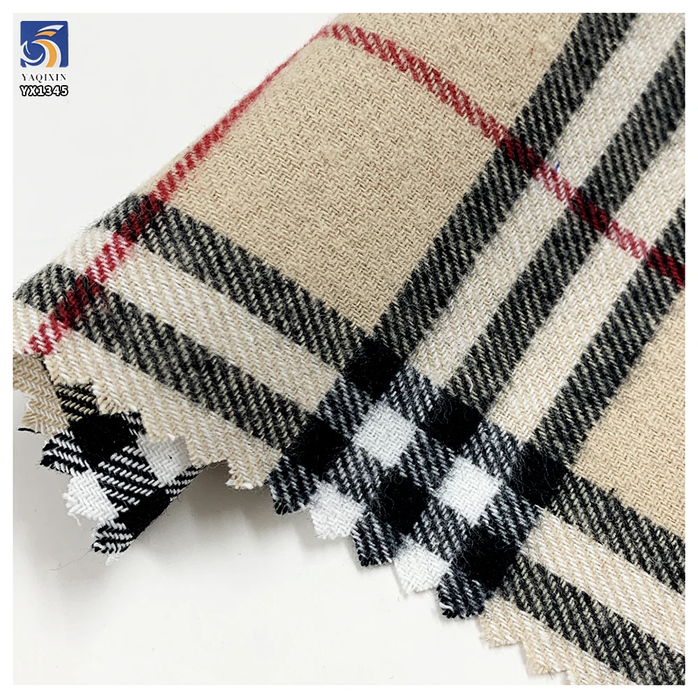 YX1345 Campus Style School Skirt Yarn Dyed Check Fabric Plaid Brushed Soft 100% Cotton Fabric for Clothing - 图片 2